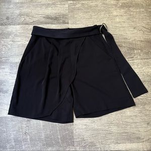 Zara Belted Skort Short Skirt Size S Black